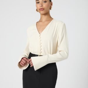 Carmen Crepe Bell Sleeve Blouse